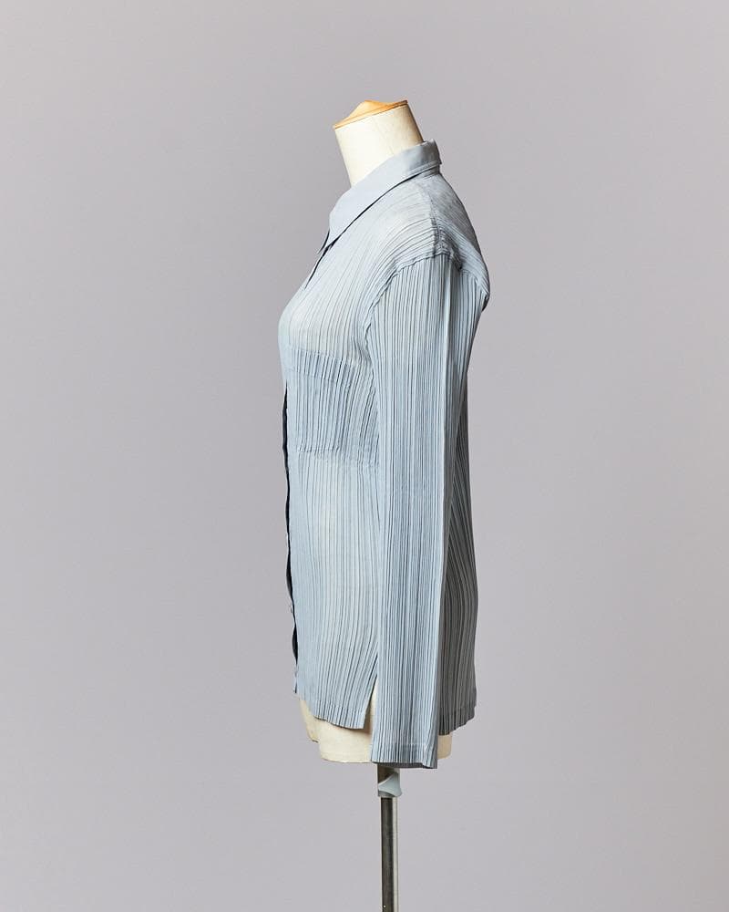 【SIZE : L】 ISSEY MIYAKE 長袖プリーツボタンダウンシャツ