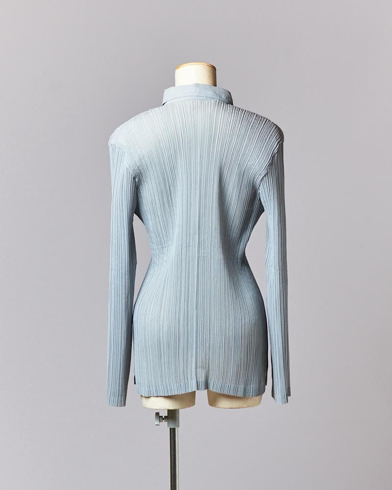 【SIZE : L】 ISSEY MIYAKE 長袖プリーツボタンダウンシャツ