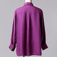 【SIZE:40】HERMES シルクシャツ ダブルカフス カシスパープル