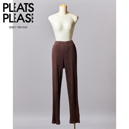【SIZE:3】PLEATS PLEASE イッセイミヤケ ロングslitパンツ