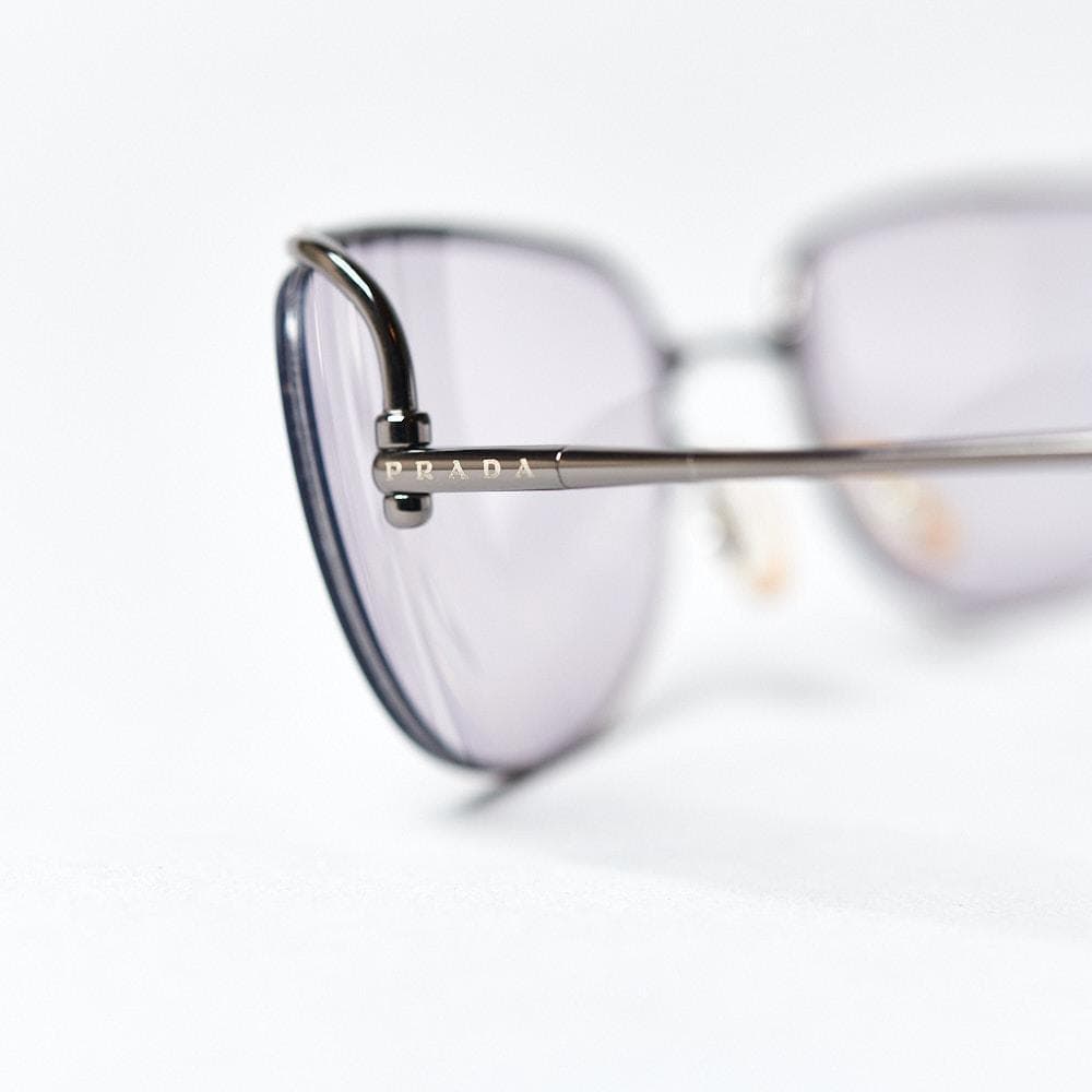 【PRADA/60□17/ケース付】カラーレンズ メタルフレーム 薄パープル