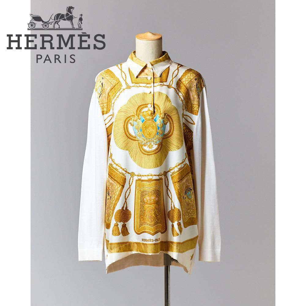 【SIZE:L】HERMES シルク トップス