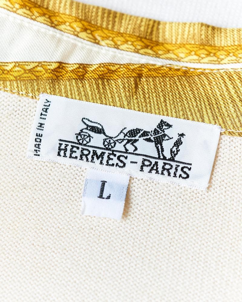 【SIZE:L】HERMES シルク トップス