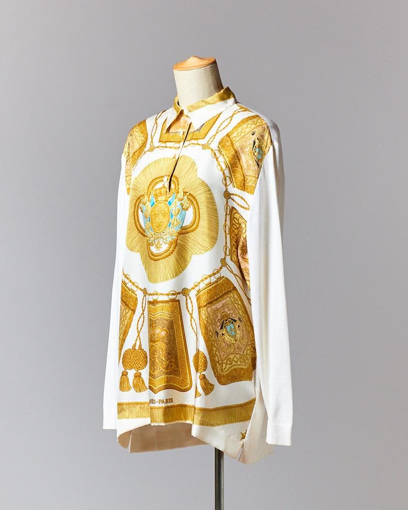 【SIZE:L】HERMES シルク トップス