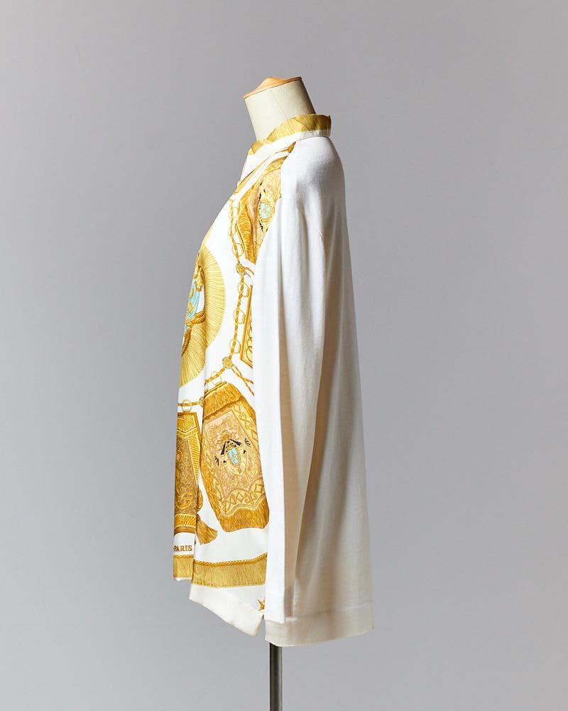 【SIZE:L】HERMES シルク トップス