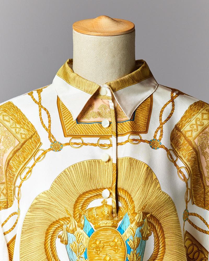 【SIZE:L】HERMES シルク トップス