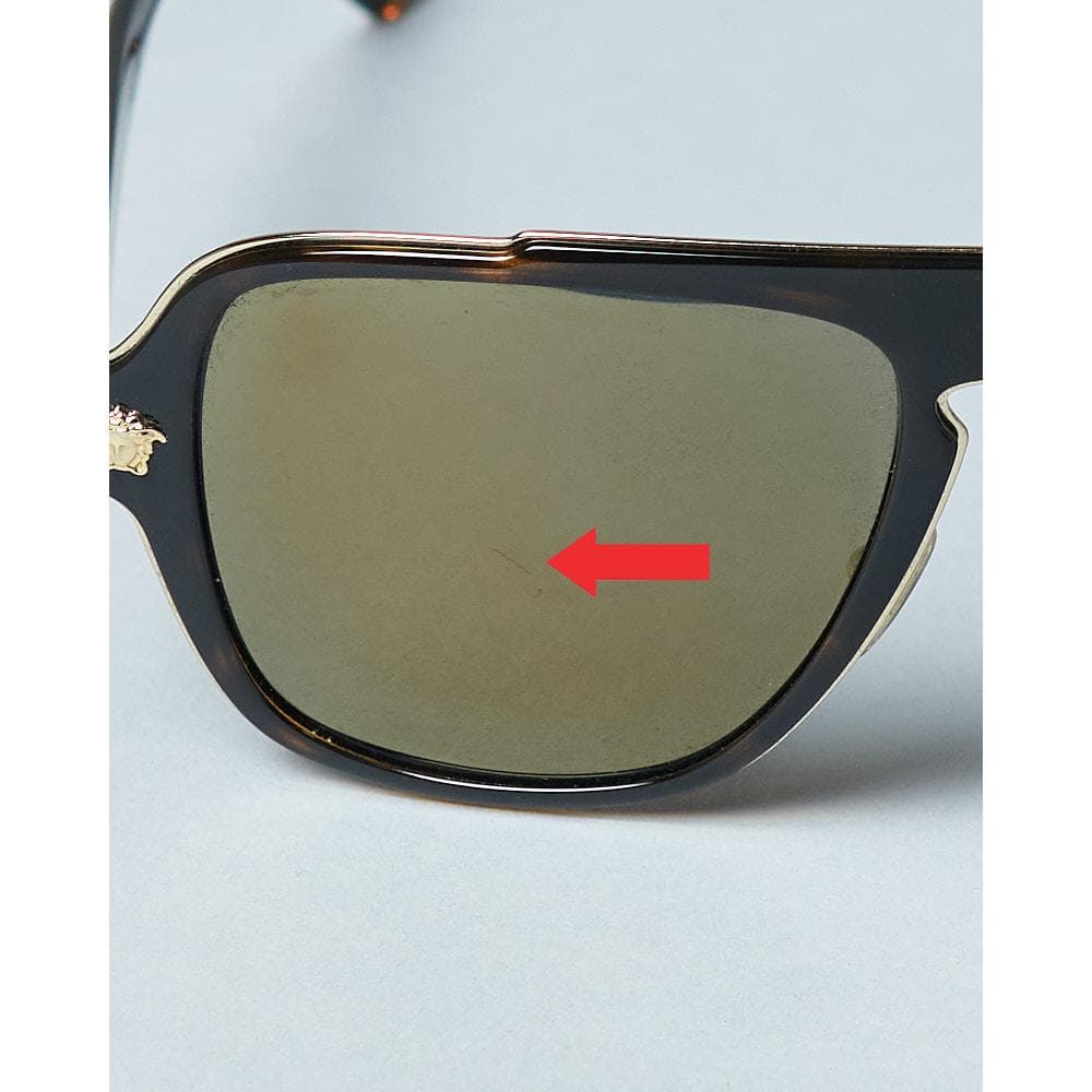 【56-18 145】ケース付 VERSACE ベッコウ 度なしサングラス