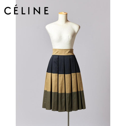 【SIZE:34】CELINE セリーヌ コットンスカート FRANCE