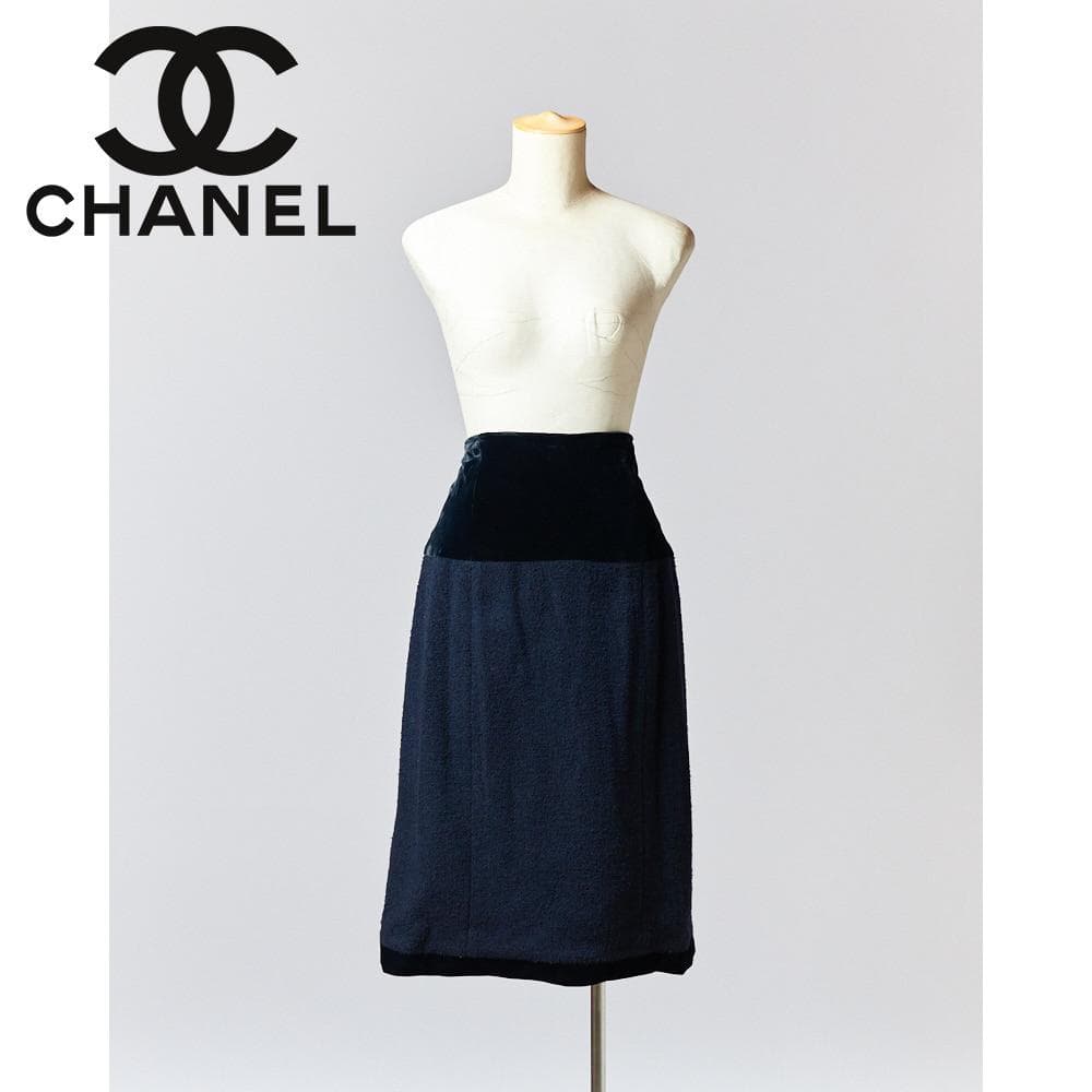【SIZE:M】CHANEL ベルベットスカート