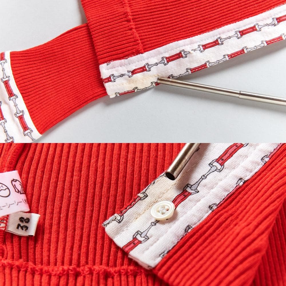 【SIZE:38】CELINE ヴィンテージセリーヌ 長袖シャツ 赤