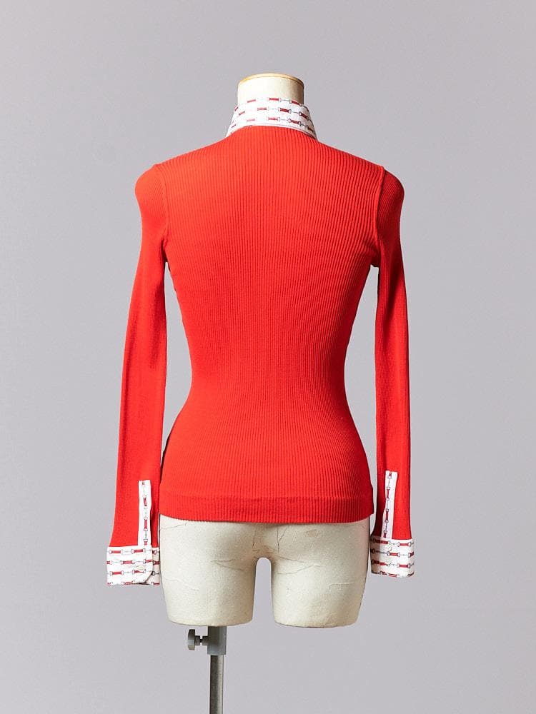 【SIZE:38】CELINE ヴィンテージセリーヌ 長袖シャツ 赤