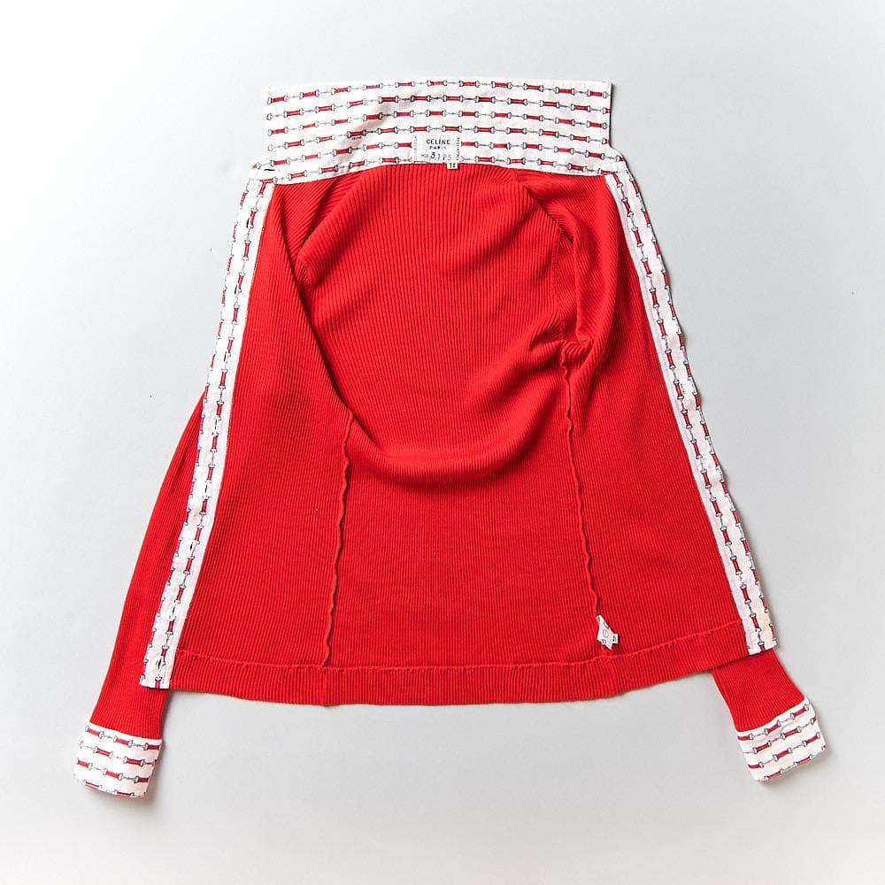 【SIZE:38】CELINE ヴィンテージセリーヌ 長袖シャツ 赤