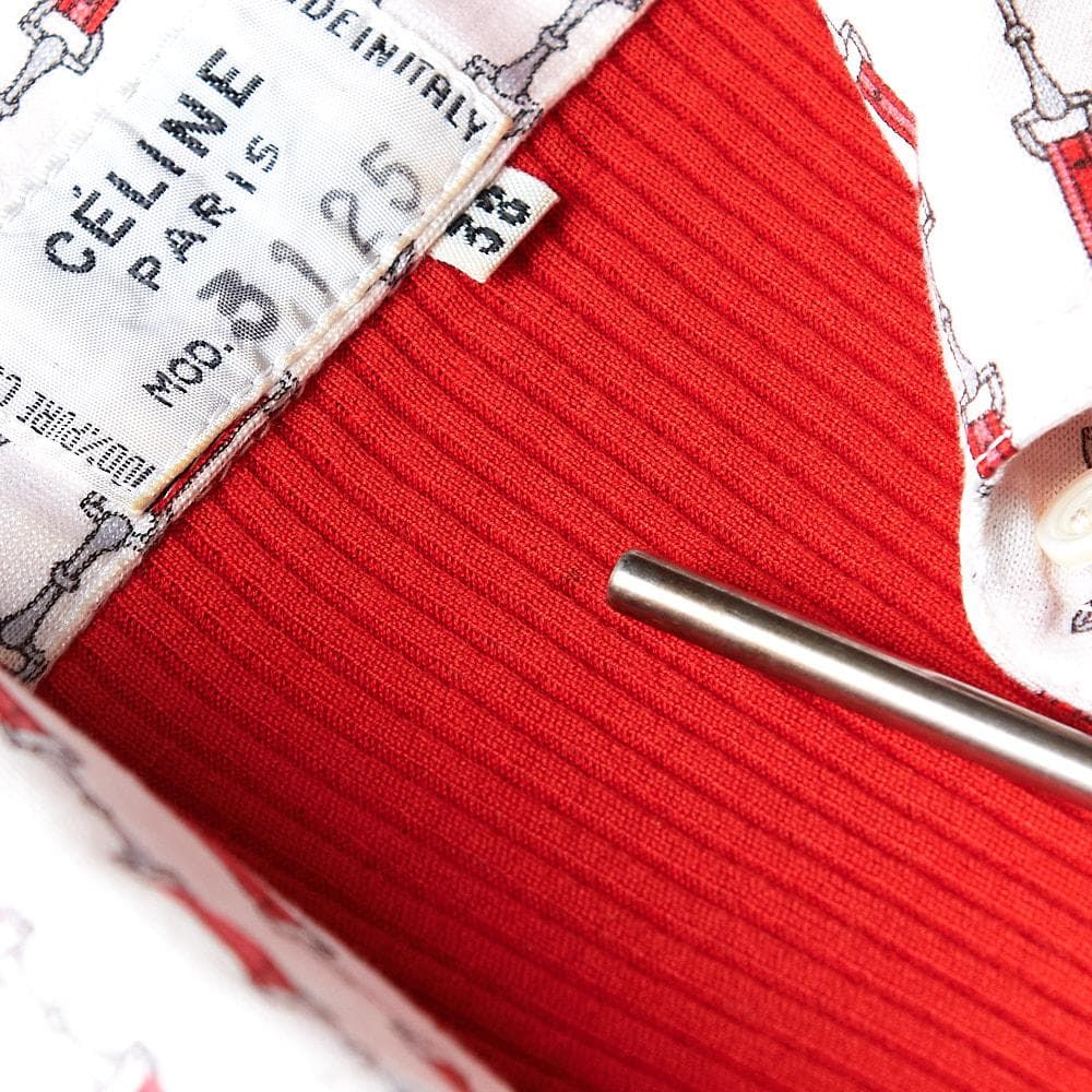 【SIZE:38】CELINE ヴィンテージセリーヌ 長袖シャツ 赤