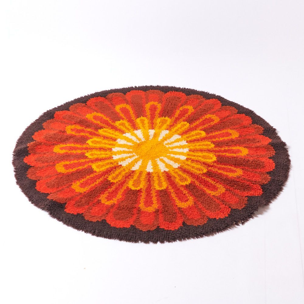 1960's-70's Readicut 'Tenerife' Round Rug　ミッドセンチュリー スペースエイジ　ヴィンテージ ラウンドラグ