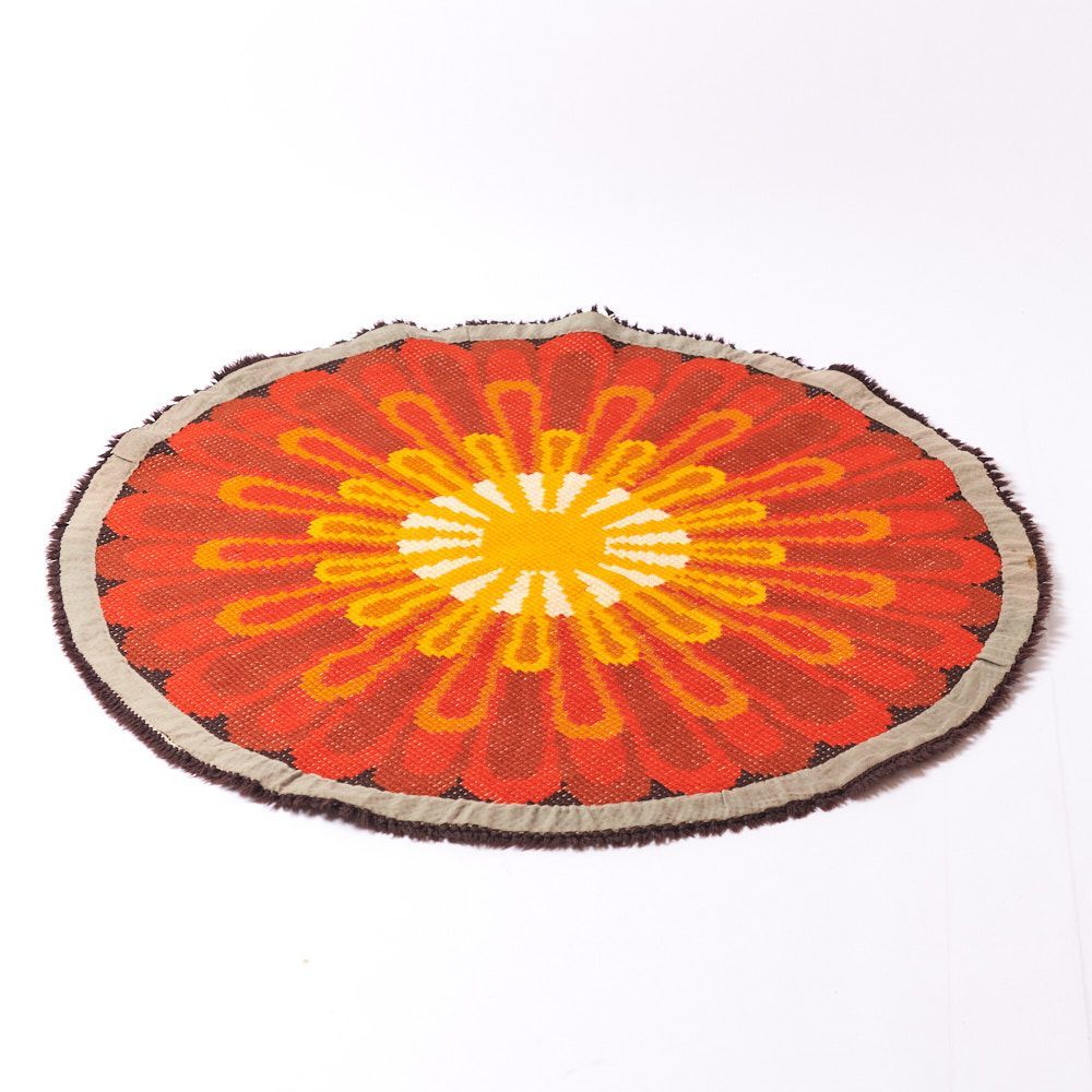 1960's-70's Readicut 'Tenerife' Round Rug　ミッドセンチュリー スペースエイジ　ヴィンテージ ラウンドラグ